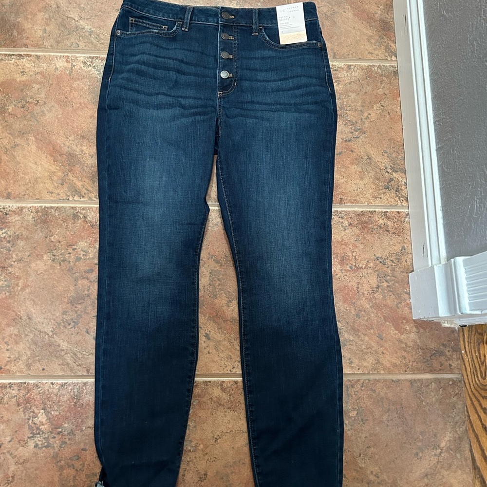 LC button fly high rise skinny jeans size 14